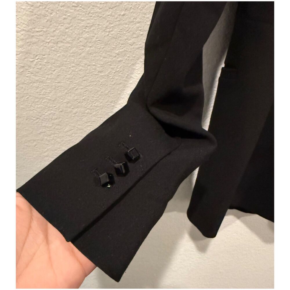 Zara Basic Black Fitted Hook Closure Blazer - image 4